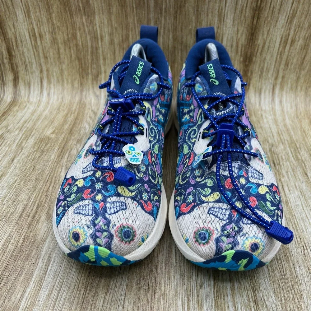 ASICS Noosa Tri 16 Men's Size 11.5 Dia De Meuertos Skull Floral Shoes 1011C029